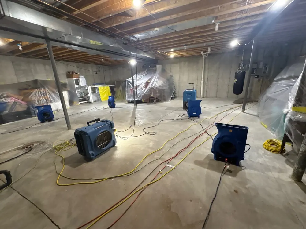 Restoration equipment on a Lafayette job