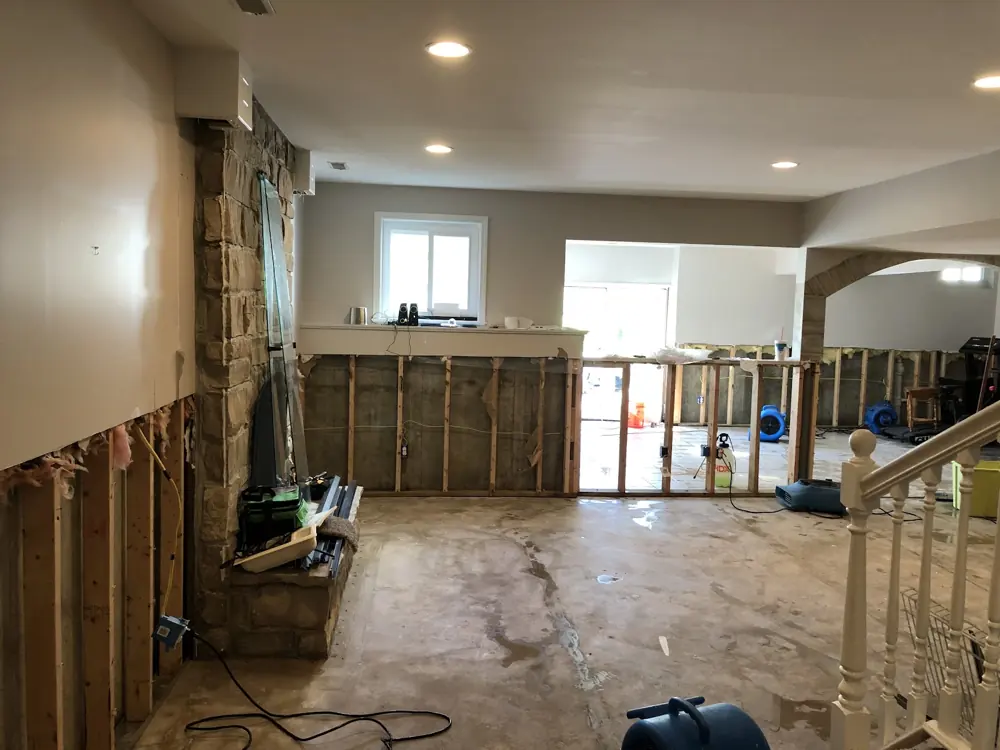 Restoration equipment on a Lafayette job